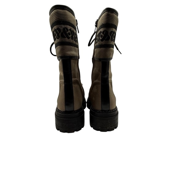 SAM & LIBBY WOMEN’S COMBAT BOOTS SIZE 7.5 – BLACK & KHAKI FABRIC UPPER - Picture 3 of 8